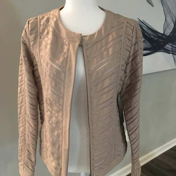 NWT Bagatelle Pink Faux Leather Netted Moto Jacket - Picture 4 of 7